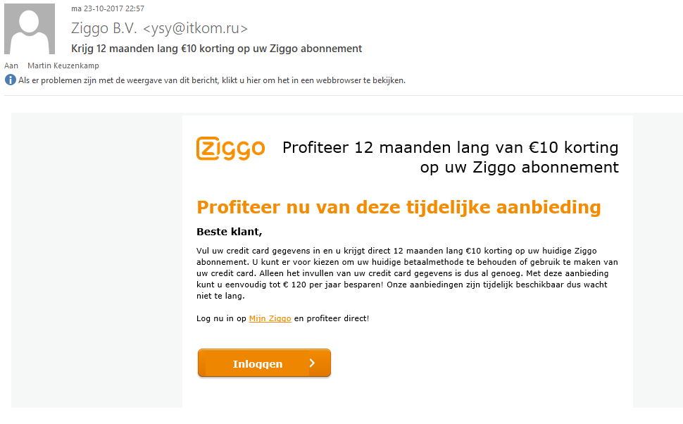 Phishing Ziggo